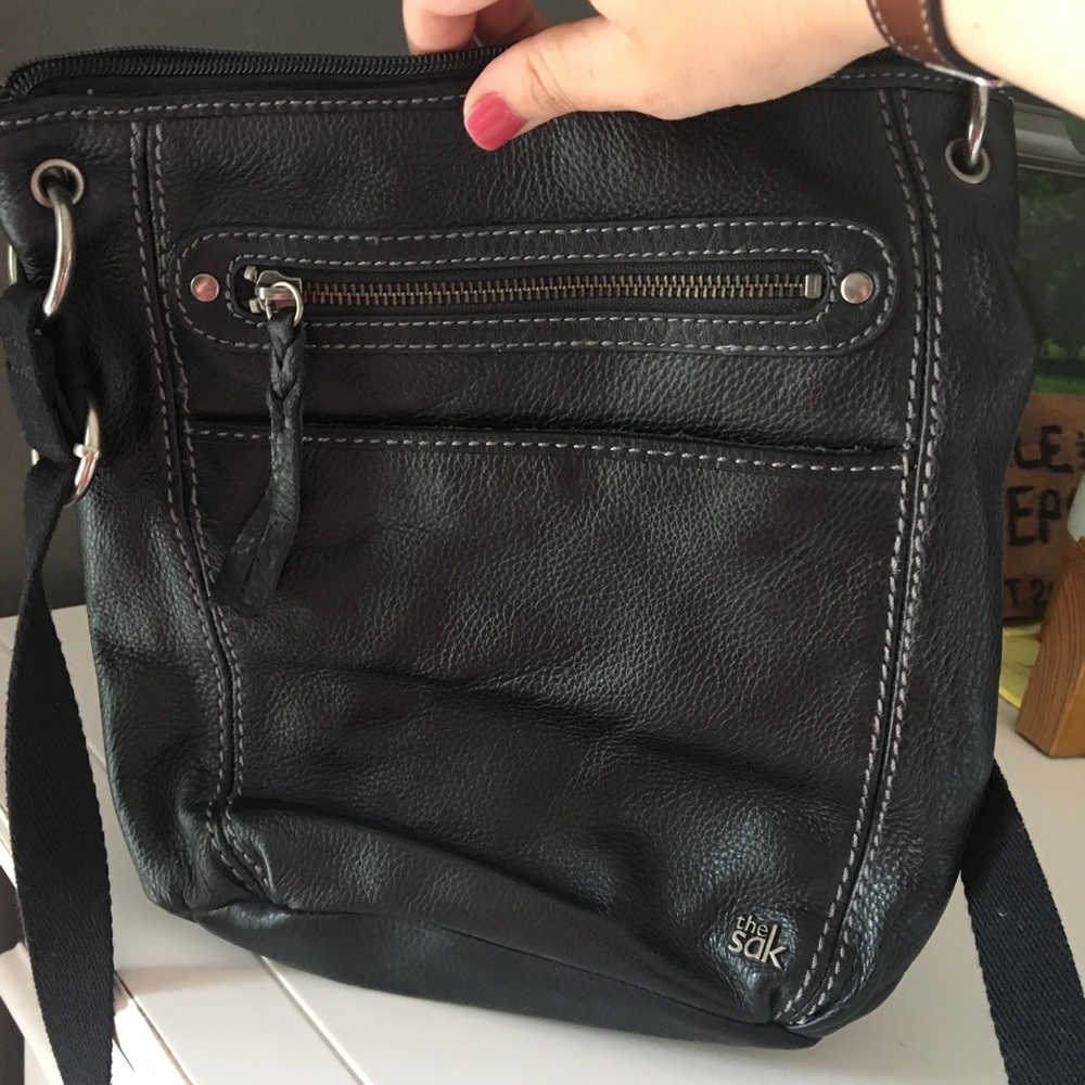 The Sak Black Leather Crossbody Bag